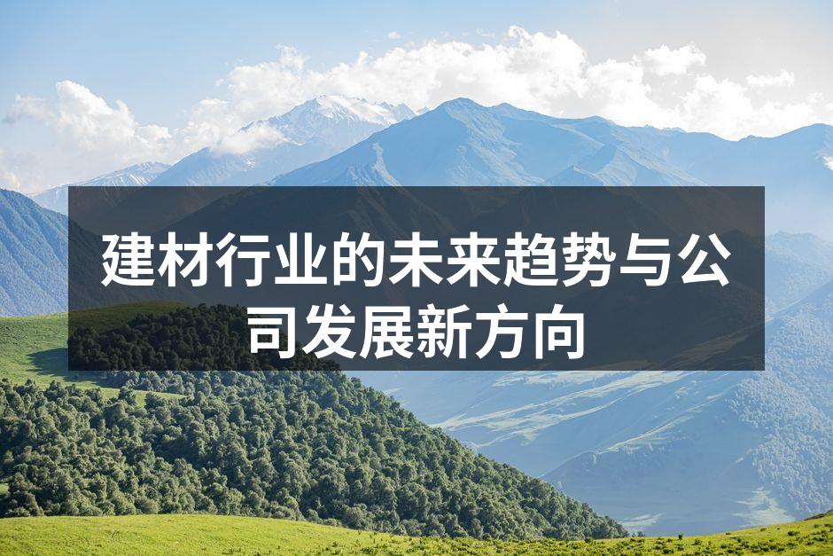 建材行业的未来趋势与公司发展新方向