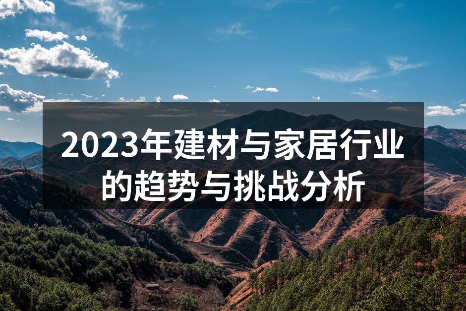 2023年建材与家居行业的趋势与挑战分析